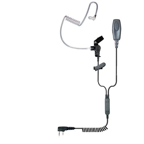 Klein Electronics Patriot Braided Cable 2-Wire Earpiece and Mic, Compatible with Kenwood 2-Pin Two Way Radios, NX-1300 NX-340 TK-3402 TK-2170 TK-3312 TK-3360 TK-2312 NX-P1200 and NX-P1300