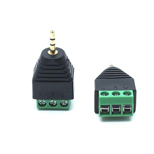 Sscon 5pcs 2.5mm Stereo Audio Male Plug to AV 3-Screw Terminal | Sscon 5pcs 2.5mm Stereo Audio Male Plug to AV 3-Screw Terminal Block Balun