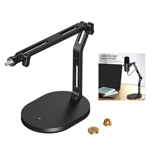 Flexible Boom Arm Stand for 5 / 8inch and 3 / 8inch Adapters Featuring Aluminum Construction and Cable Management Holder Auditory Microphone Stand
