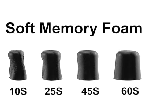 Foam Ear Tips for Walkers, ISOtunes, Westone, Shure, Plugfones | Replacement Memory Foam Tips, Ultimate Comfort, 3 Pairs (Black, L) - size: L