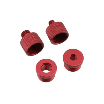 Oedema 8 Pcs Mic Thread Adapter Kit 5/8 to 3/8 Mic Screw Adapters 1/4 to 5/8 Mics Adapter Microphone Stand Adapter for Microphone, Red - color: Red