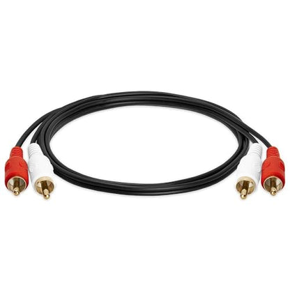 Cmple - 2 RCA Cables 3ft Dual RCA Male to Male Stereo Audio Speaker Cable Red and White Plugs Cord for Subwoofer, Audio Mixer, Amplifier, Car Stereo, Marine Audio - Black - size: 3FT