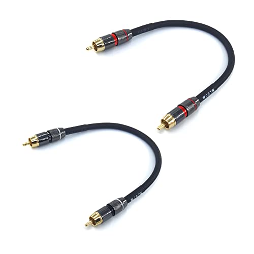 WJSTN Suanqi RCA to RCA Cable,Suitable for Home Theater, Amplifier, HDTV, Game Console, Hi-Fi System. Male to Male2Pack. - size: 8 inches