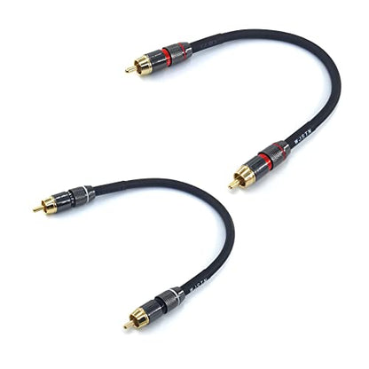 WJSTN Suanqi RCA to RCA Cable,Suitable for Home Theater, Amplifier, HDTV, Game Console, Hi-Fi System. Male to Male2Pack. - size: 8 inches