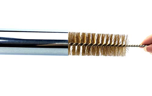 Pipe Cleaning Brush Set with Brass Bristles, 9 Piece Variety Pack for Auto Parts, Bottles,Tubes, Etc.