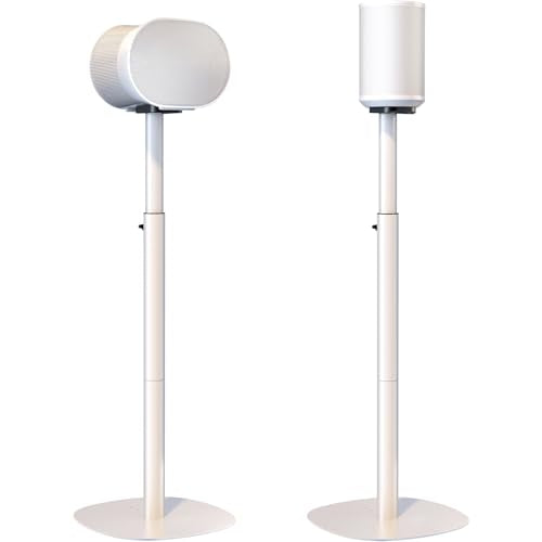 Speaker Stands for Sonos Era 100, 100 SL & Era 300 - Hidden Cable, Set of 2 | Easy to Assemble, Sturdiness, 29.1–39'' Height Adjustable, Two Base Mounting Design, Max holds 11lbs(per one), White - color: White, size: 2 Pack