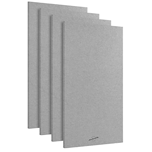 Acoustic Panels, 4 Pack ROOM KIT, Large, 46" x 23", Mid Grey - color: Mid Grey, size: 4 Panels - ROOM KIT