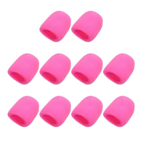 MECCANIXITY 10pcs Microphone Foam Covers, 40mm (1.57") ID 10mm (0.39") Thickness Microphone Windscreen Foam Cover for Most Handheld Microphones, Pink - color: Pink
