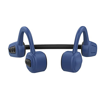 IP68 Underwater Waterproof Swimming Headset Bone Conduction Earphone with MP3 and Bluetooth for Swimmers Open-Ear Elastic Band (Blue) - color: Blue