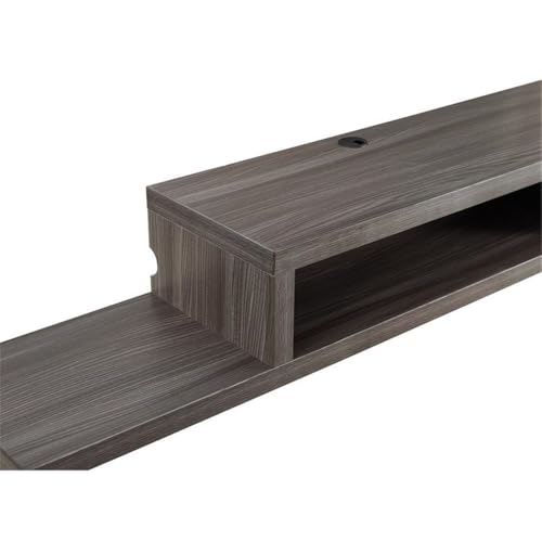 Asymmetrical Wall Mounted Wood TV Console Entertainment Center 60-inch Gray - color: Grey, size: 60"