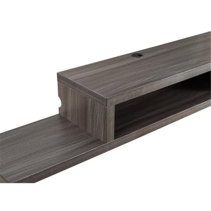 Asymmetrical Wall Mounted Wood TV Console Entertainment Center 60-inch Gray - color: Grey, size: 60"