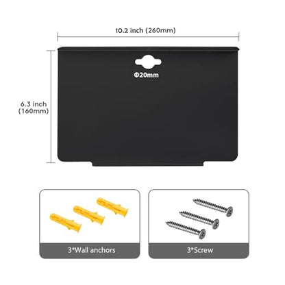 10.2''W x 6.3''D Small Floating Metal Wall Shelf,Deep Floating Shelves for Speakers,Cameras,Routers,Heavy Duty Metal Floating Wall Shelf with Lip for Bedroom,Bathroom,Living Room,Black - color: 10''black