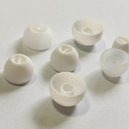 Universal Replacement Ear Tips XS/S/M/L, Extra Small Silicone Earbuds Tips | 8 Pairs White, Soft Silicone In-Ear Earphone Replacement Accessories - color: Sennheiser - White
