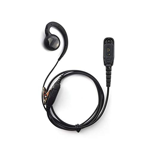 PROMAXPOWER C-Shape Swivel Earpiece Headset with PTT Button & Microphone for Motorola Two-Way Radios XPR7550e, XPR7580, XiR-P8268, MTP850, APX900, APX4000 - size: 1-Pack