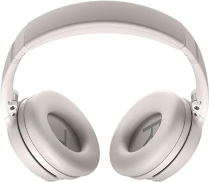 Bose QuietComfort Headphones Bundle with Fast Charger - Wireless Bluetooth Over-Ear Noise Cancelling Headphones with Mic, USB-C Charging, Deep Bass, Up to 24 Hours Playtime (White) - color: White