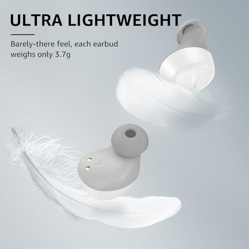 TOZO A1 Wireless Earbuds Bluetooth 5.3 Light Weight in Ear Headphones | IPX5 Waterproof, 2 Mics for AI Calls, Immersive Premium Sound Bass Ear buds with Charging Case, 32 Presets EQ via TOZO App - color: White