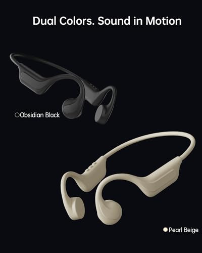 New Bone Conduction Headphones Bluetooth 6.0, Open Ear Headphones with Mic, 3 EQ Modes, Anti-Leak Audio, Dual Pairing, 10H Playtime, 25g Lightweight, IP65 Waterproof for Running, Cycling & Hiking - color: Black