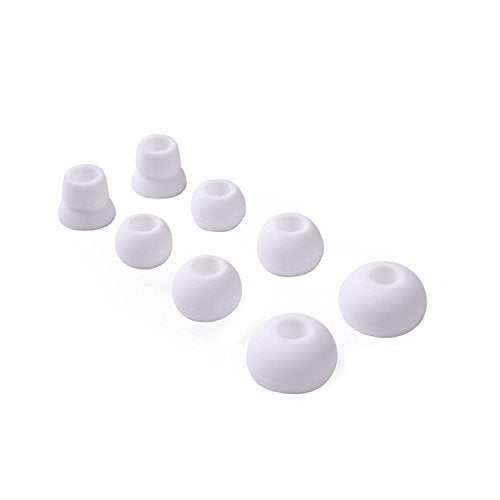 White Replacement Earbud Tips for Beats Powerbeats3 Wireless Stereo Headphones - Small, Medium, Large, and Double Flange (White) - color: White