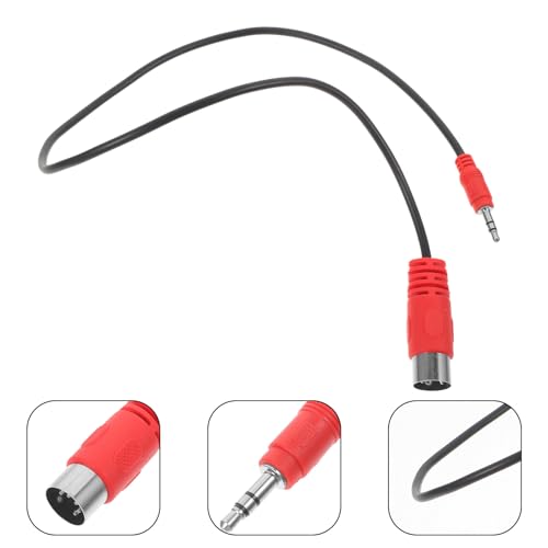 Hemobllo 5mm Right Angle Audio Jack to 5-pin Din Midi Cable Adapter 0.5m Stereo Audio Cord and Midi Keyboard Connection
