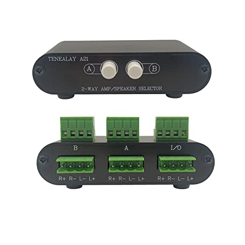 2-Way Stereo Amplifier Speaker Selector, AB Speaker Switch 2 Zone Distribution, Amp Switcher Box, SPK Controller A21 - color: 2 WAY AMP Switcher A21