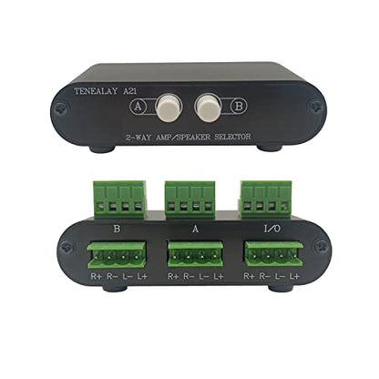 2-Way Stereo Amplifier Speaker Selector, AB Speaker Switch 2 Zone Distribution, Amp Switcher Box, SPK Controller A21 - color: 2 WAY AMP Switcher A21