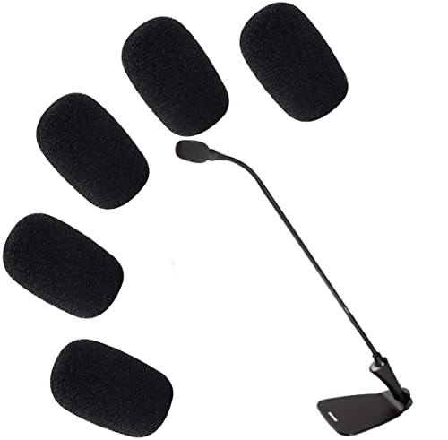 Replacement Microphone Sponge Wind Shield Windscreen Foam Cover for Microphone Windscreen for Shure CVG18-B/C Gooseneck Condenser Microphone, Black, 5 Pack