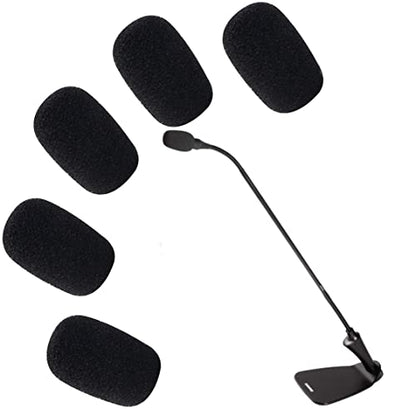 Replacement Microphone Sponge Wind Shield Windscreen Foam Cover for Microphone Windscreen for Shure CVG18-B/C Gooseneck Condenser Microphone, Black, 5 Pack