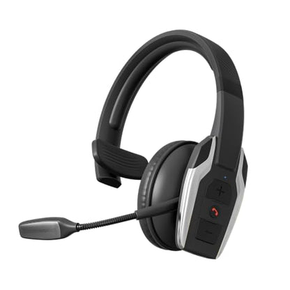 Trucker Bluetooth Headset，Single-Ear Headphone for PC,Call Centre - color: Silver