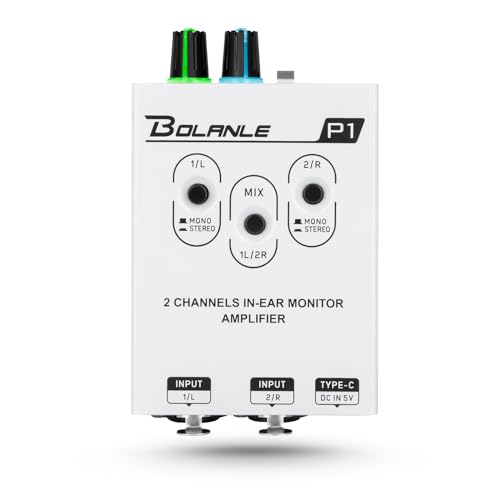 Bolanle P1 Dual-Channel in-Ear Monitor Amplifier, XLR/TRS Stereo/Mono | Two independent combo inputs with dedicated volume knobs per channel for custom monitor mixes - color: P1