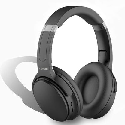EXMAX H5 Bluetooth Headphones Over Ear ANC Hi-Fi Stereo Wireless/Wired Over-Ear Headphones + Microphone Foldable Comfortable Earmuffs Earpads 25 Hours Playtime for Online Class PC Cellphones TV