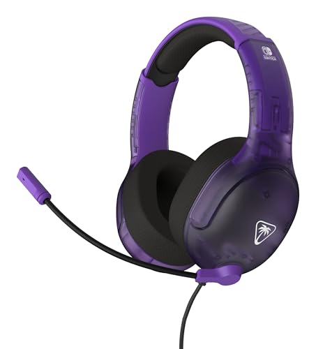 Turtle Beach Airlite Fit Wired Gaming Headset for Nintendo Switch 2, Lite | Also works with Nintendo Switch OLED, Flip-to-Mute Mic, Comfortable Ear Cushions, 40mm Speakers, Lightweight, Ghost Purple - color: Ghost Purple