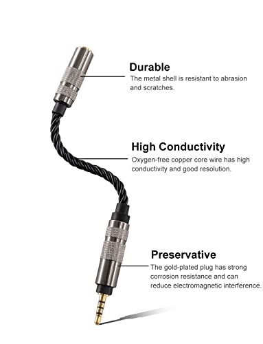 okcsc Headphone Adapter 2.5mm Male to 3.5mm Adapter for 3.5mm Cable Connected to Balanced 2.5mm Player Device High Stereo Audio Converter OFC Cable with Gold-Plated Plug 6 inch Length Extension Cord - size: 2.5mm Male to 3.5mm