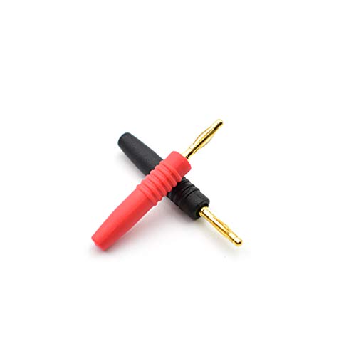 zhenyu 10sets Black/Red 2mm Small Banana Plug Connectors Gold Plate Wire Solder Type Banana Plugs for 2mm Banana Jack Plug Adapter
