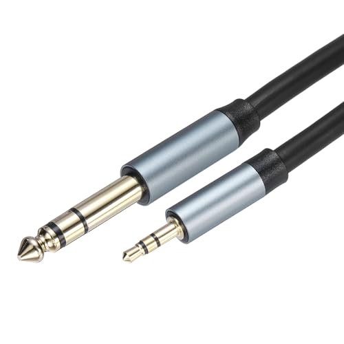 MECCANIXITY 1/4" to 1/8" Stereo Audio Cable, 5FT 6.35mm Male to 3.5mm Male Patch Cord Interconnect Adapter Cable for Laptop, Home Theater Devices, Black - size: 5FT