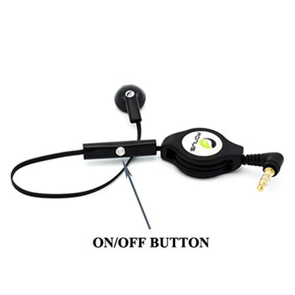 Retractable Mono Earphone for Galaxy A14 5G - Headphone 3.5mm w Mic Headset Handsfree Earbud A7R Compatible with Samsung Galaxy A14 5G