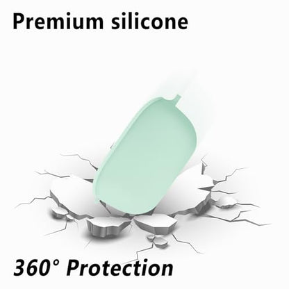 Geiomoo Silicone Case for JBL Vibe Buds 2, JBL Vibe Buds, Soft Flexible Scratch Resistant Protective Cover with Carabiner (Luminous Green) - color: Luminous Green