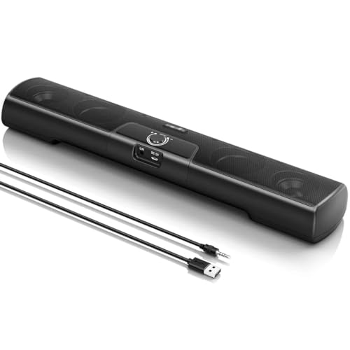 Computer Speaker Soundbar Wall Mountable Wired PC Speakers Sound Bar Powered with Volume