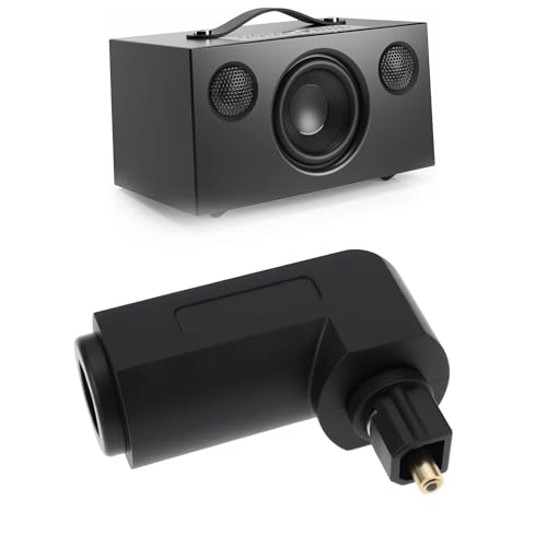 2pcs TosLink Optical Audio Adapter Angled 90 Degree Optical Male to Female Connector for TVs AV Receivers Home Theater Systems