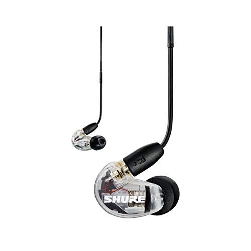 Shure SE215 Wired Sound Isolating Earbuds, Clear Sound, Single Driver, Secure in-Ear Fit, Detachable Cable, Durable Quality, Compatible with Apple & Android Devices - Clear - style: Gen 2