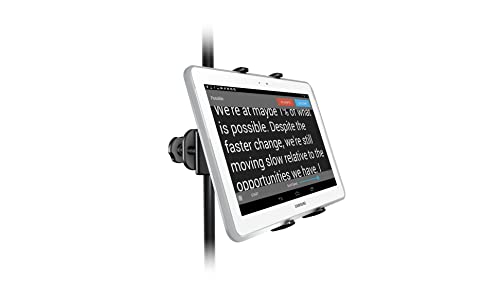 IK Multimedia iKlip Xpand Tablet Holder for mic Stands, fits iPad and Android Tablets Between 7" to 12.9" with an Adjustable 360° Swivel and Soft-Touch fit - size: Tablet