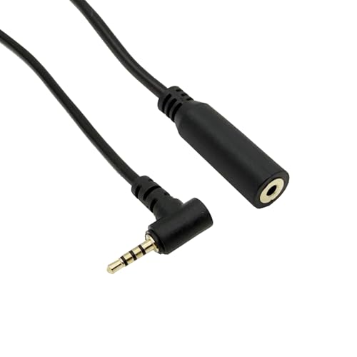 Seadream 2.5mm Audio Extension Cable 6FT,90 Degree Angle 2.5mm TRRS Male to Female Stereo Audio Plug Jack Cord Headphone Audio 4 Pole（Audio Only,Can not Transmit Vedio