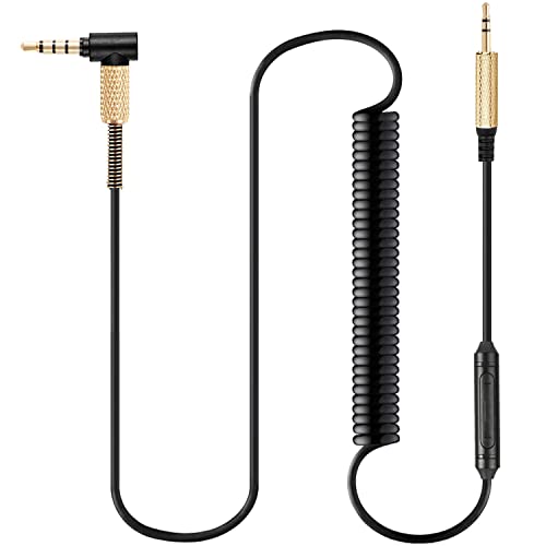 FAAEAL QC25 Coiled Audio Cable Compatible with Bose QC35 QC45 NC700 2.5mm to 3.5mm Aux Cord in-line Mic Control for Musician Audiophile(8ft 2-Pack) - size: 4.2ft-8ft(2-Pack)