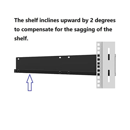 2U 16" Server Rack Shelf for 19-inch Network Rack or Cabinet | Universal Vented Rack Mount Cantilever Tray -16 Inch Deep for Server, IT & Sound Equipment Black (2U16InD) - size: 2U16InD