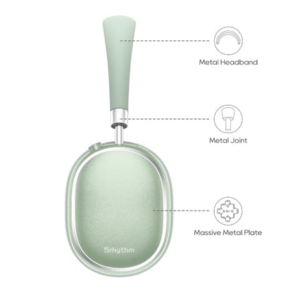 Srhythm NiceComfort 95 Hybrid Noise Cancelling Headphones Wireless | Bluetooth with Transparency,ENC,HD Sound,Slim Headphones Lightweight - color: Mint Green