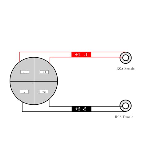 WJSTN Speak-on 4-Pole to Dual RCA Break Out Splitter Cable Speakon Splitter Cable,for Speaker (Speakon to RCA) - style: Speakon to RCA