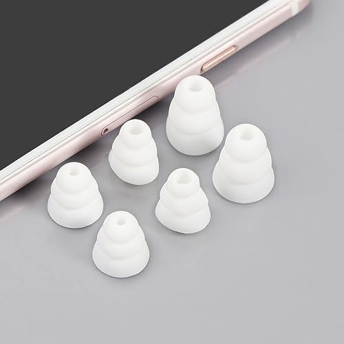 Replacement Triple Flange Ear Tips Earbuds Silicone for in Ear Headphones in-Ear Hole 4.0mm,Silicone - color: T
