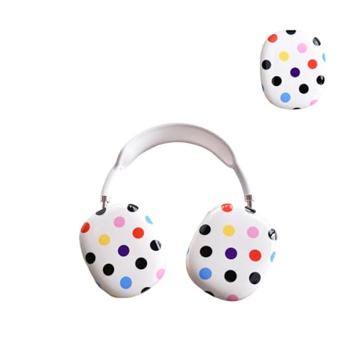 Case Compatible with AirPods Max Headphones, Soft TPU Cute Colorful Polka Dots Anti-Scratch Protective Ear Cup Covers Headphone Cases for Woman Kids - color: Colorful polka dots