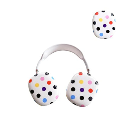 Case Compatible with AirPods Max Headphones, Soft TPU Cute Colorful Polka Dots Anti-Scratch Protective Ear Cup Covers Headphone Cases for Woman Kids - color: Colorful polka dots