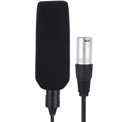 Keenso Condenser Microphone, Stereo Camera Mic Unidirectional AntiInterference Video Recording Microphone (Black) Microphone Microphone (Black)