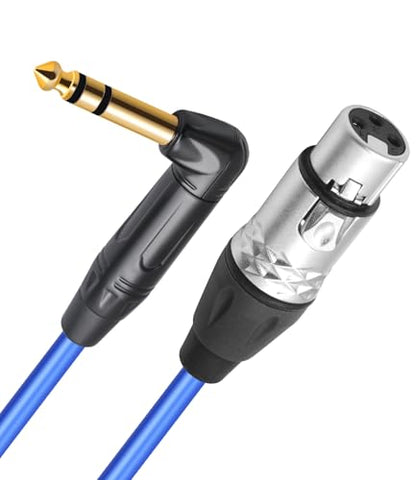 6Feet 2 Pack Balanced XLR Female to Right Angle 1/4 TRS Mixer Cable,6.35mm Stereo Male to 3pin XLR Female Audio Cable,20AGW 6N OFC+Silver Plated HI-END Microphone Audio Cable - size: 6Feet（2Pack）, style: 90° TRS To XLR F